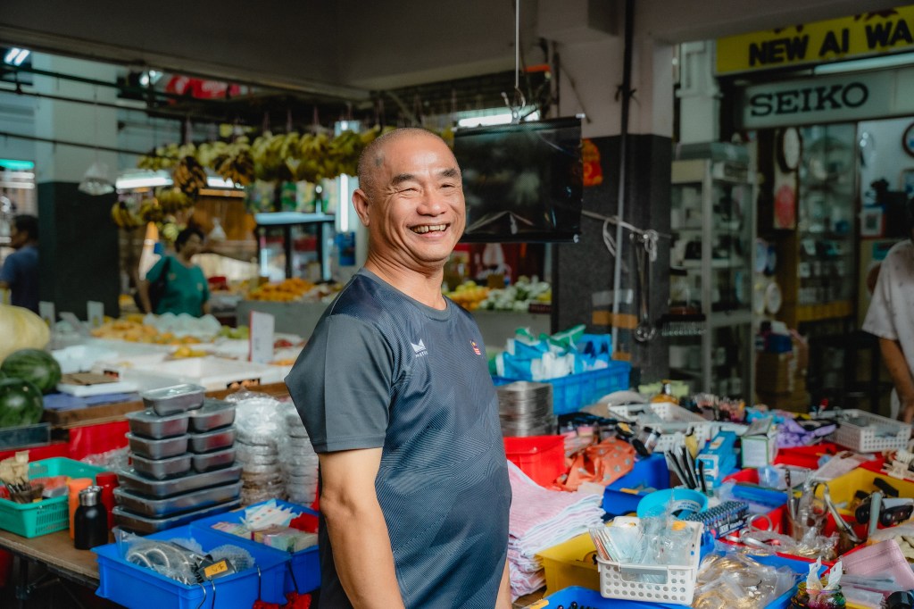 Image of a friendly uncle at the Teck Whye Market